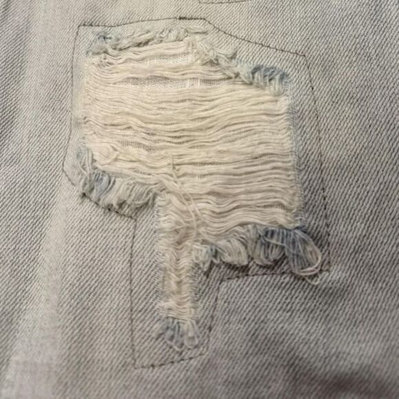 Free People Pants Pull-On Crop Jeans Distressed Baggy Raw Hem drawstring Wmns M - Picture 9 of 10